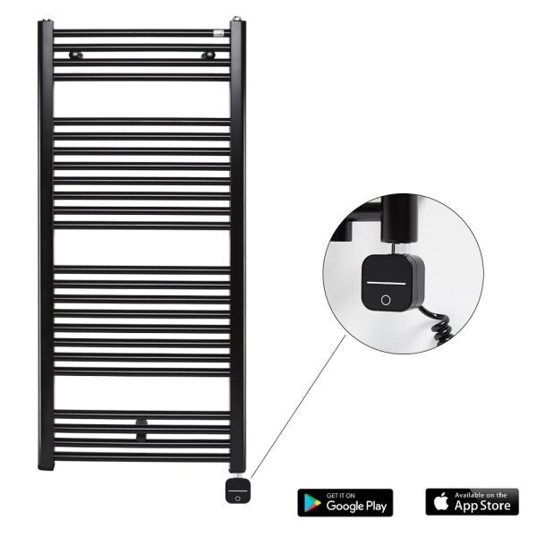 

Электрический полотенцесушитель Zehnder Virando NEX 1226 x 500 мм черный с проводом (AB-120-050-9017-NEX-SC)