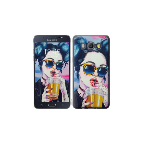 

Чехол на Samsung Galaxy J5 (2016) J510H Арт-девушка в очках 3994u-264, Силикон