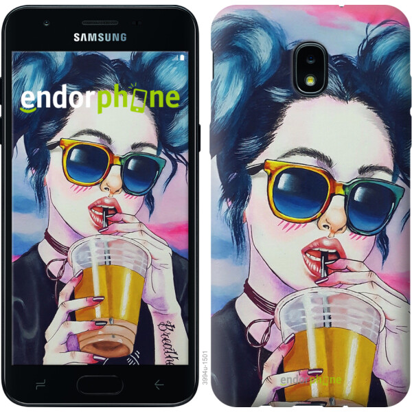 

Чехол на Samsung Galaxy J3 2018 Арт-девушка в очках 3994u-1501, Силикон