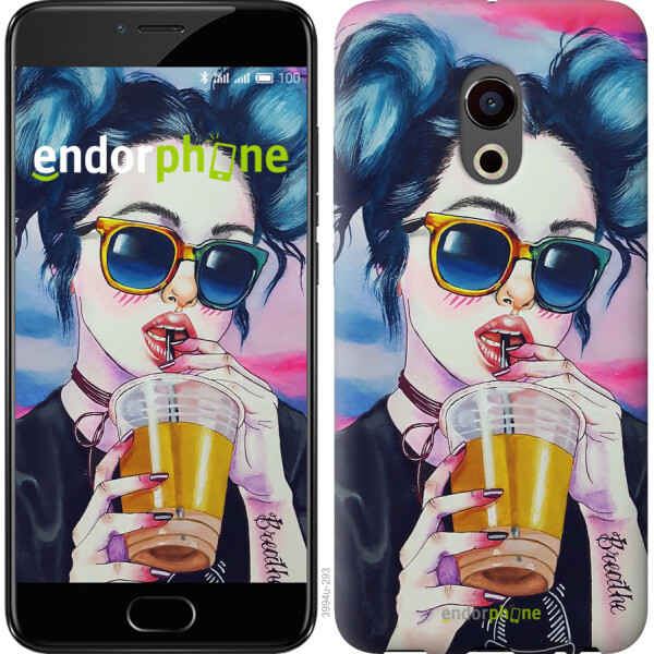 

Чехол на Meizu Pro 6 Арт-девушка в очках 3994u-293