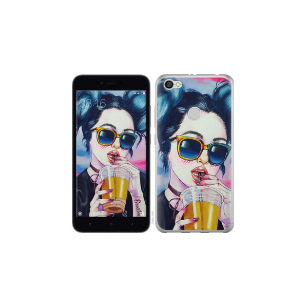 

Чехол на Xiaomi Redmi Note 5A Prime Арт-девушка в очках 3994u-1063, Силикон