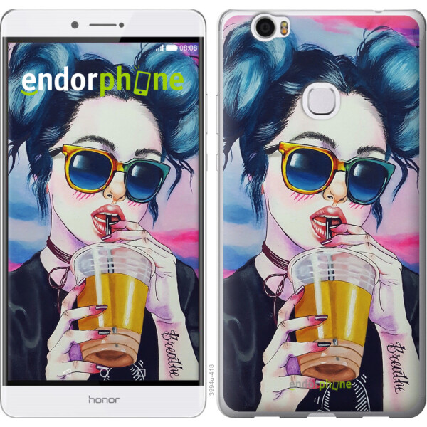 

Чехол на Huawei Honor Note 8 Арт-девушка в очках 3994u-418, Силикон