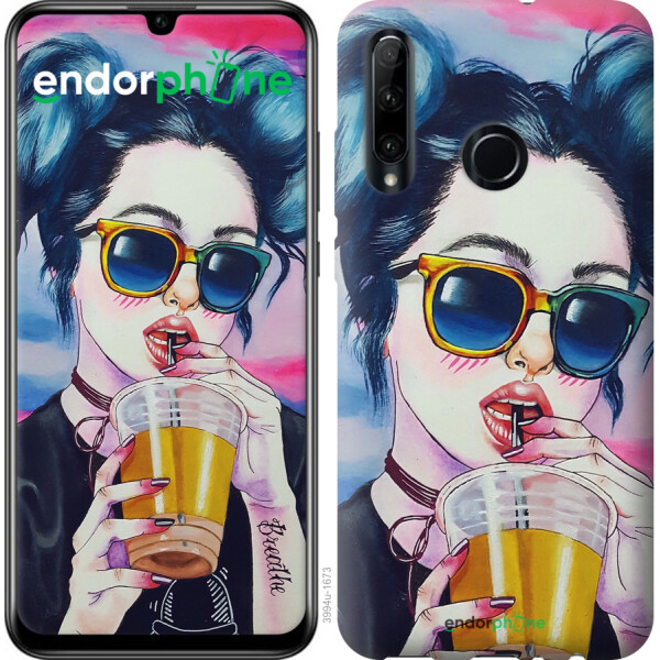 

Чехол на Huawei Honor 10i Арт-девушка в очках 3994u-1673, Силикон
