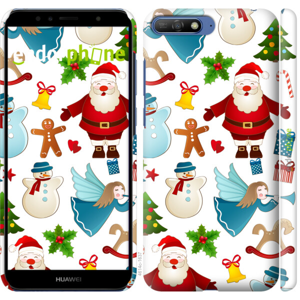 

Чехол на Huawei Y6 2018 Новогодний 1 4614m-1637, Пластик матовый