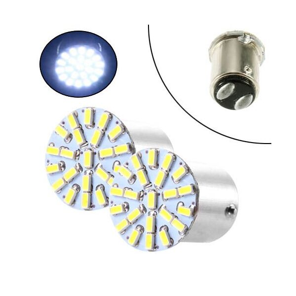 

2x LED 1157 BAY15D P21 лампа в автомобиль, 22 SMD 3014, белый
