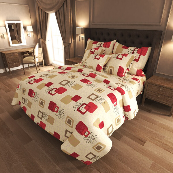 

Уютная Жизнь Бязь Голд Полуторный 150x220 (K-G-N-10729-red-milk)