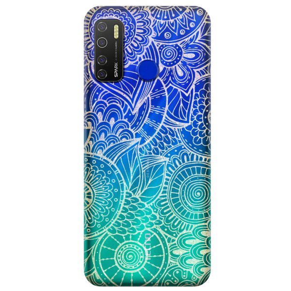 

Прозрачный силиконовый чехол iSwag для Tecno Spark 5 Pro с рисунком - Золотая мандала (KS9582)