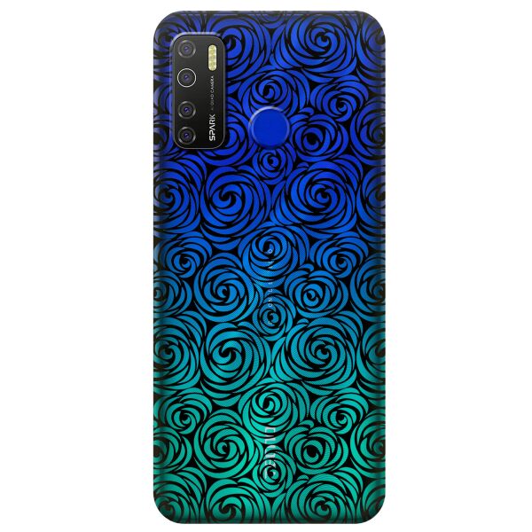 

Прозрачный силиконовый чехол iSwag для Tecno Spark 5 Pro с рисунком - Черные узоры (KS9598)