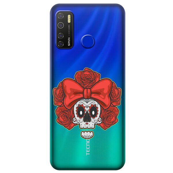 

Прозрачный силиконовый чехол iSwag для Tecno Spark 5 Pro с рисунком - Готический череп (KS9629)