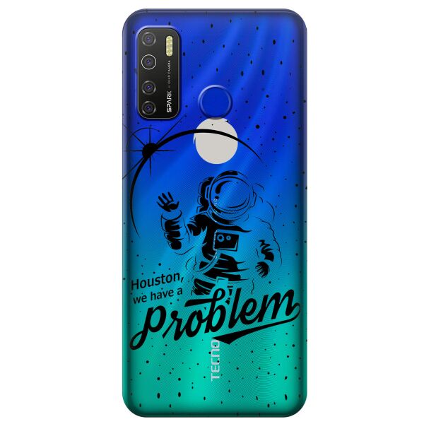 

Прозрачный силиконовый чехол iSwag для Tecno Spark 5 Pro с рисунком - Космонавт с проблемой (KS9631)