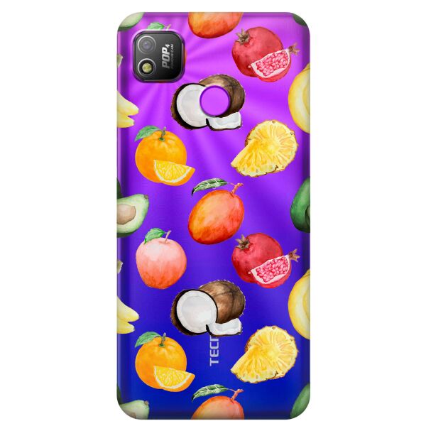 

Прозрачный силиконовый чехол iSwag для Tecno POP 4 (BC2) с рисунком - Фрукты (KS10056)