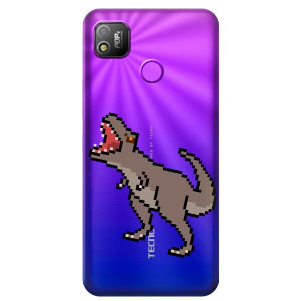

Прозрачный силиконовый чехол iSwag для Tecno POP 4 (BC2) с рисунком - Пиксельный динозавр (KS10075)