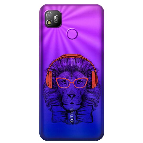 

Прозрачный силиконовый чехол iSwag для Tecno POP 4 (BC2) с рисунком - Лев (KS10082)