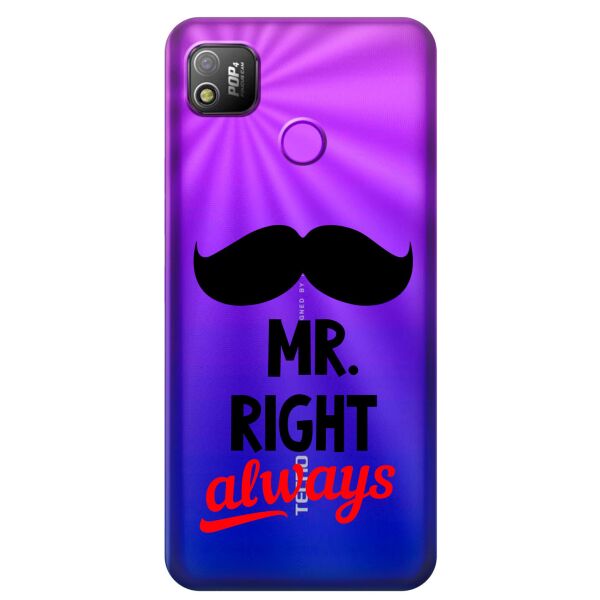 

Прозрачный силиконовый чехол iSwag для Tecno POP 4 (BC2) с рисунком - Mr Right (KS10095)