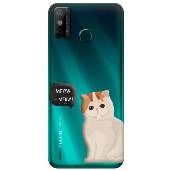 

Прозрачный силиконовый чехол iSwag для Tecno Spark 6 Go с рисунком - Котенок (KS9467)