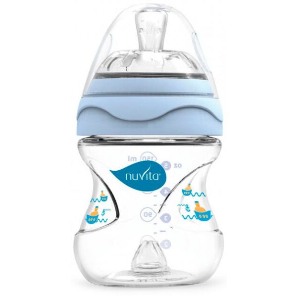 

Бутылочка антиколиковая Mimic, 150 мл, голубая, Nuvita