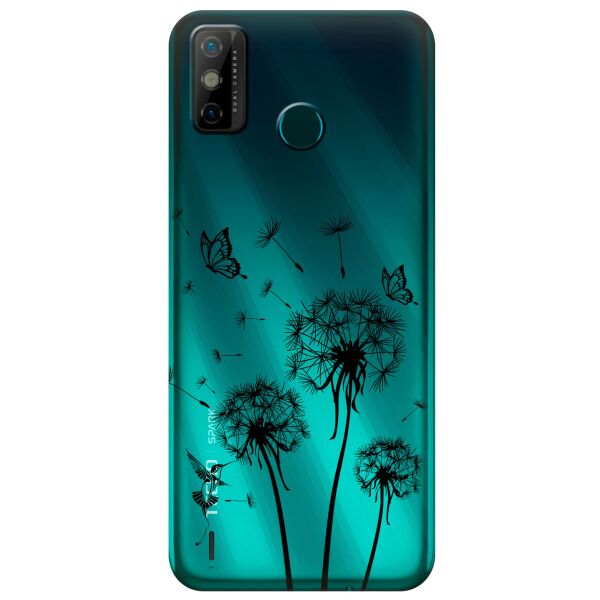 

Прозрачный силиконовый чехол iSwag для Tecno Spark 6 Go с рисунком - Одуванчики (KS9496)