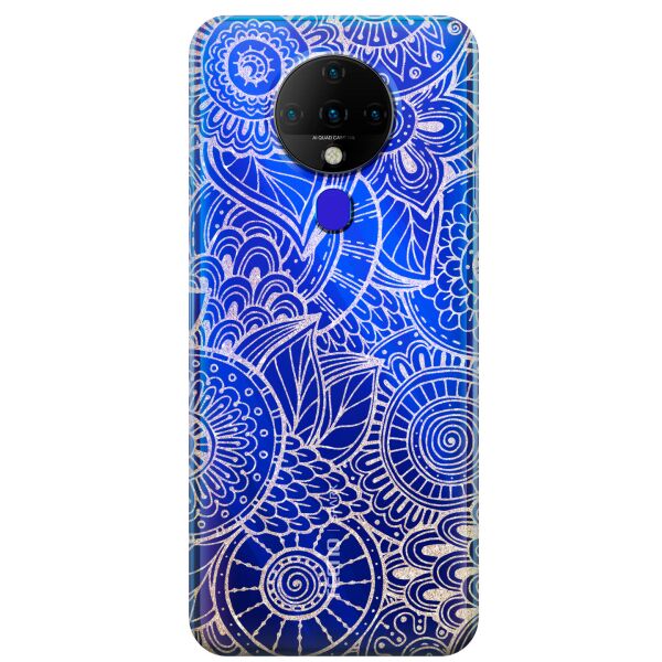 

Прозрачный силиконовый чехол iSwag для Tecno Spark 6 с рисунком - Золотая мандала (KS9507)