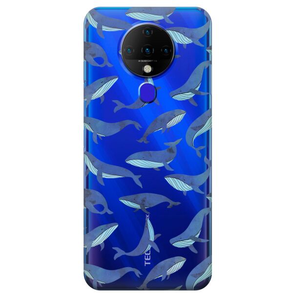 

Прозрачный силиконовый чехол iSwag для Tecno Spark 6 с рисунком - Киты (KS9534)