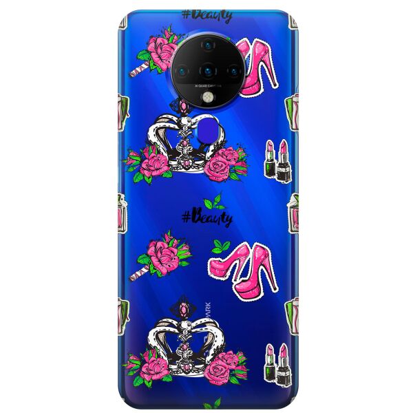 

Прозрачный силиконовый чехол iSwag для Tecno Spark 6 с рисунком - Женский дизайн (KS9555)