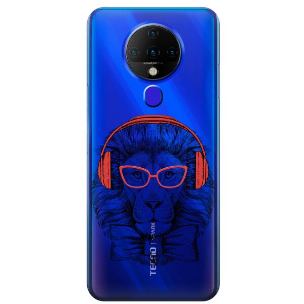 

Прозрачный силиконовый чехол iSwag для Tecno Spark 6 с рисунком - Лев (KS9557)