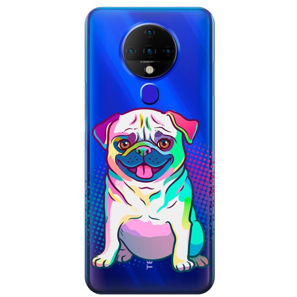 

Прозрачный силиконовый чехол iSwag для Tecno Spark 6 с рисунком - Мопс (KS9560)