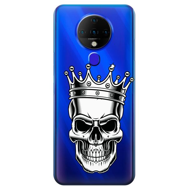 

Прозрачный силиконовый чехол iSwag для Tecno Spark 6 с рисунком - Царский череп (KS9565)