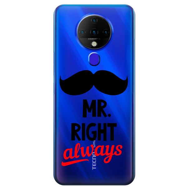 

Прозрачный силиконовый чехол iSwag для Tecno Spark 6 с рисунком - Mr Right (KS9570)