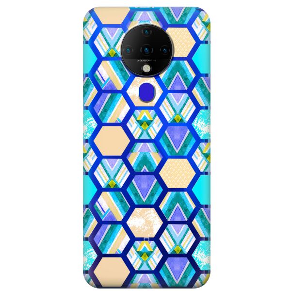 

Прозрачный силиконовый чехол iSwag для Tecno Spark 6 с рисунком - Ромбы (KS9574)