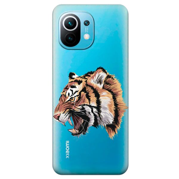 

Прозрачный силиконовый чехол iSwag для Xiaomi Mi 11 с рисунком - Тигр (KS10838)