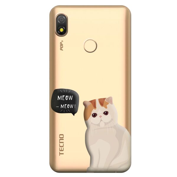 

Прозрачный силиконовый чехол iSwag для Tecno Pop 3 с рисунком - Котенок (KS10142)