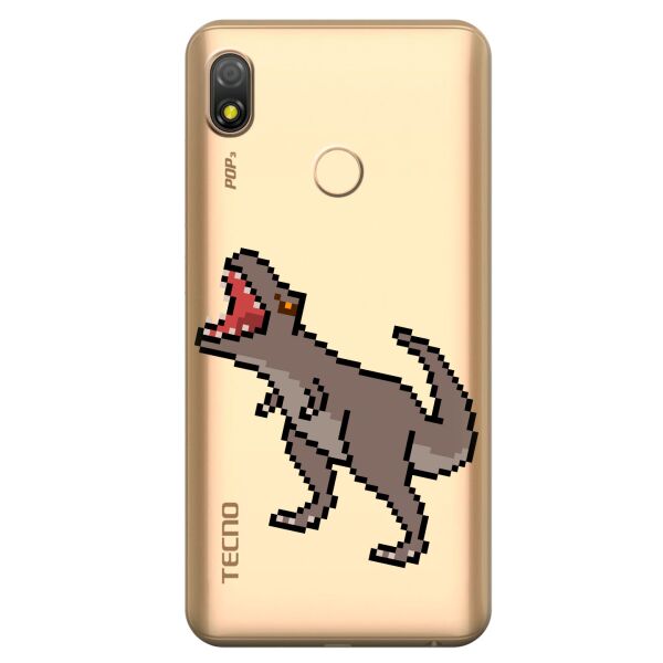 

Прозрачный силиконовый чехол iSwag для Tecno Pop 3 с рисунком - Пиксельный динозавр (KS10150)