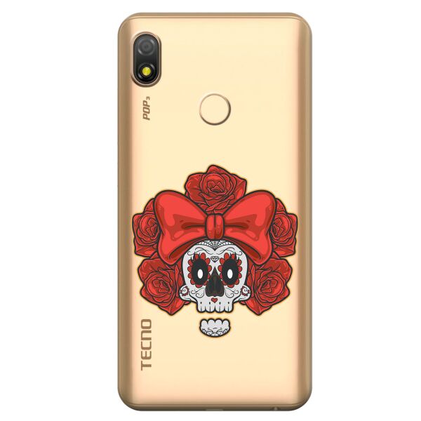 

Прозрачный силиконовый чехол iSwag для Tecno Pop 3 с рисунком - Готический череп (KS10154)