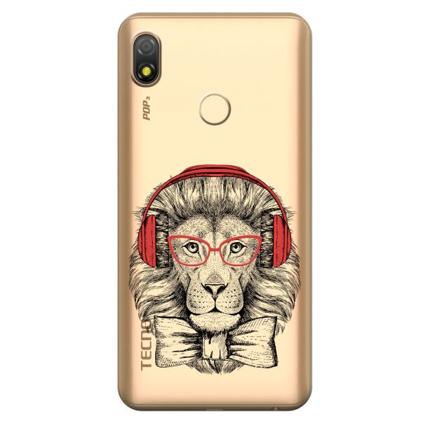 

Прозрачный силиконовый чехол iSwag для Tecno Pop 3 с рисунком - Лев (KS10157)