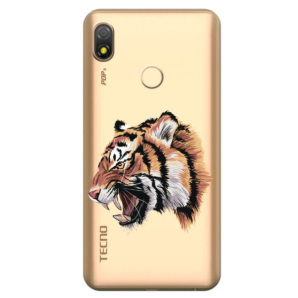 

Прозрачный силиконовый чехол iSwag для Tecno Pop 3 с рисунком - Тигр (KS10163)