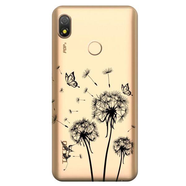 

Прозрачный силиконовый чехол iSwag для Tecno Pop 3 с рисунком - Одуванчики (KS10171)