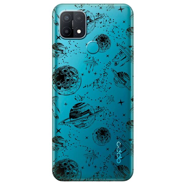 

Прозрачный силиконовый чехол iSwag для OPPO A15s с рисунком - Космос (KS11163)