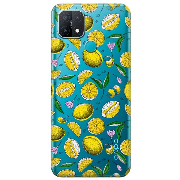 

Прозрачный силиконовый чехол iSwag для OPPO A15s с рисунком - Лимоны (KS11174)