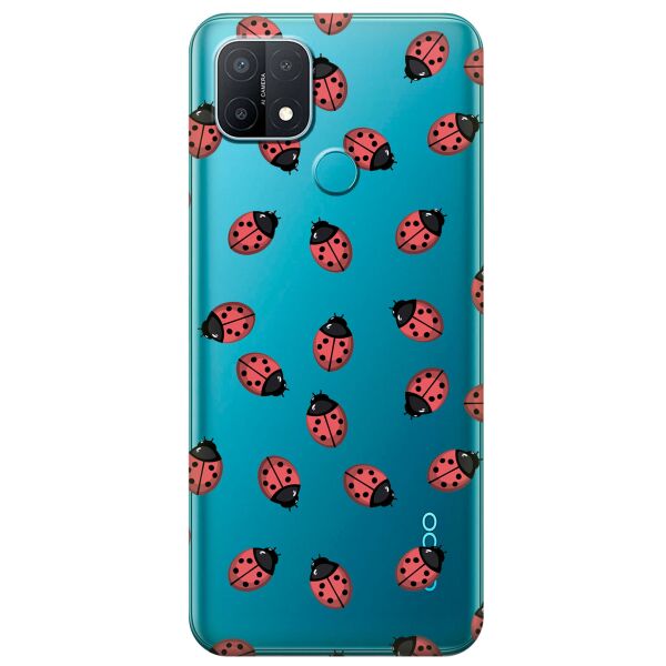 

Прозрачный силиконовый чехол iSwag для OPPO A15s с рисунком - Божьи коровки (KS11183)