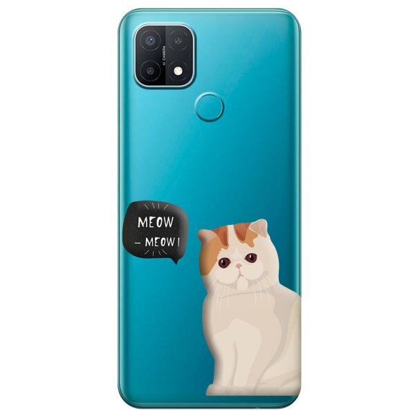 

Прозрачный силиконовый чехол iSwag для OPPO A15s с рисунком - Котенок (KS11192)