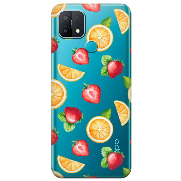 

Прозрачный силиконовый чехол iSwag для OPPO A15s с рисунком - Фруктовый дизайн (KS11195)