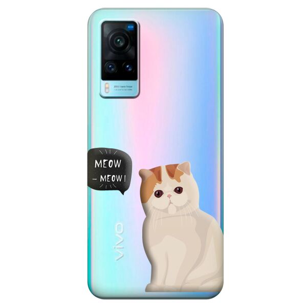 

Прозрачный силиконовый чехол iSwag для Vivo X60 с рисунком - Котенок (KS10667)