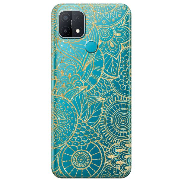 

Прозрачный силиконовый чехол iSwag для OPPO A15 с рисунком - Золотая мандала (KS11232)
