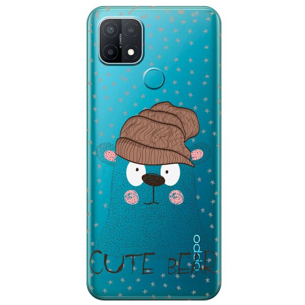 

Прозрачный силиконовый чехол iSwag для OPPO A15 с рисунком - Медведь (KS11234)