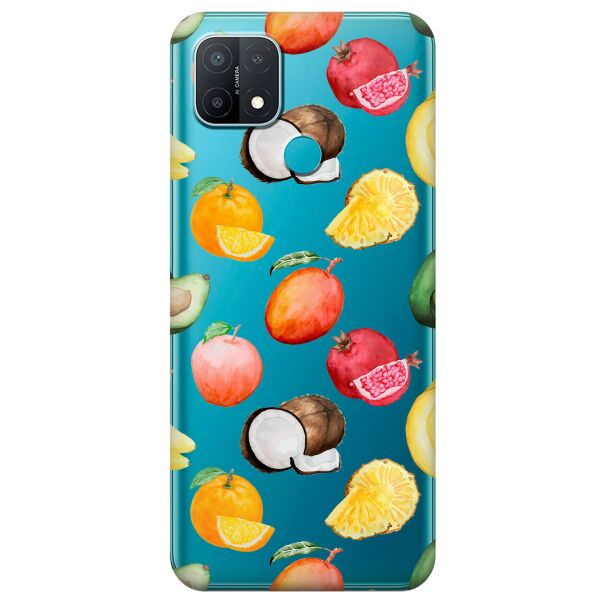 

Прозрачный силиконовый чехол iSwag для OPPO A15 с рисунком - Фрукты (KS11256)