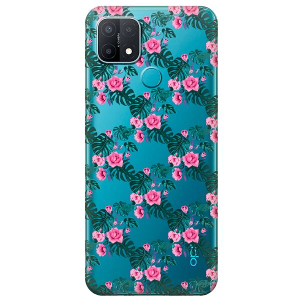 

Прозрачный силиконовый чехол iSwag для OPPO A15 с рисунком - Цветочная лиана (KS11268)