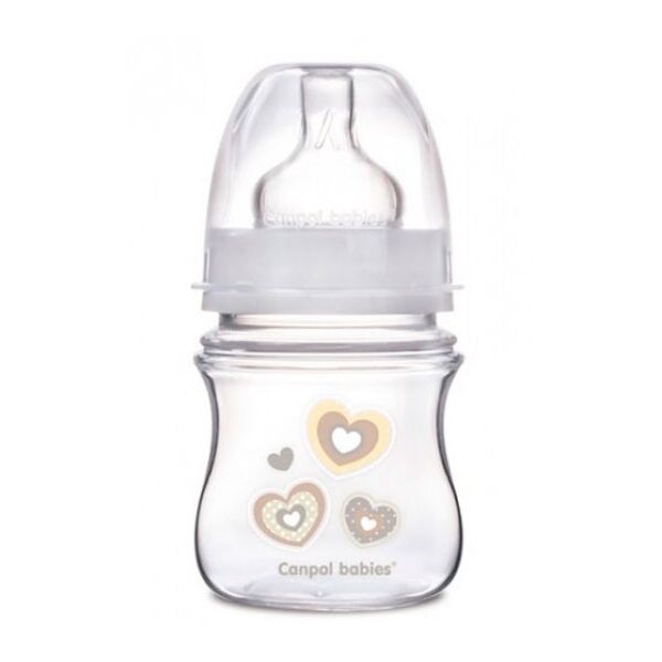 

Бутылка с широким отверстием, антиколикова EasyStart, 120 мл, бежевые сердца, Canpol babies