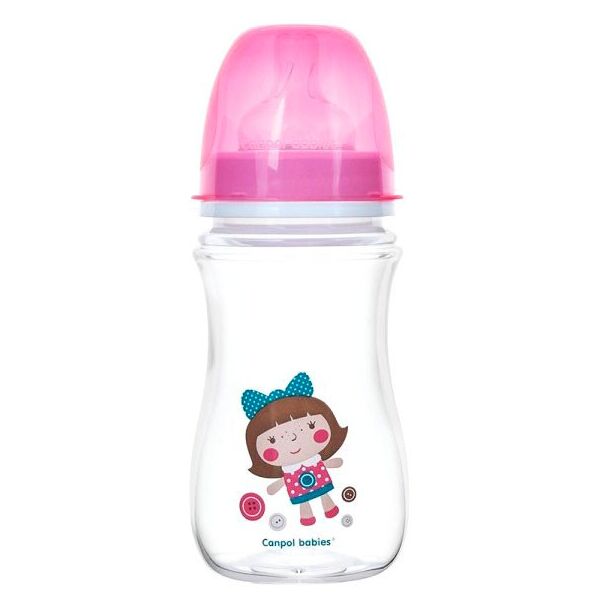 

Бутылочка EasyStart Toys с широким горлышком, 300 мл, розовая, Canpol babies