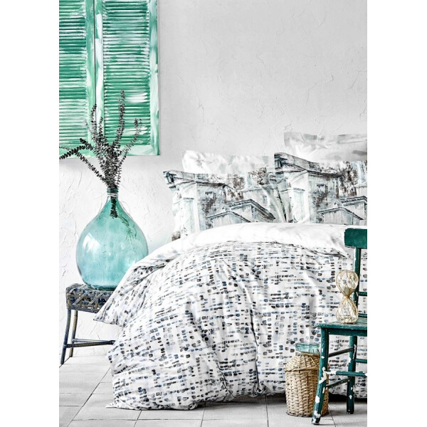 

Комплект постельного белья Karaca Home ранфорс - Vella mavi 2020-1 голубой полуторное