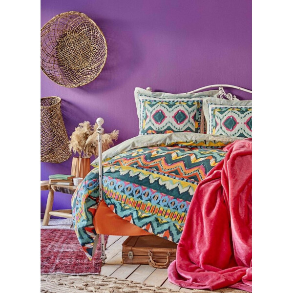 

Комплект постельного белья с покрывалом Karaca Home- Mishka fusya 2020-1 фуксия евро